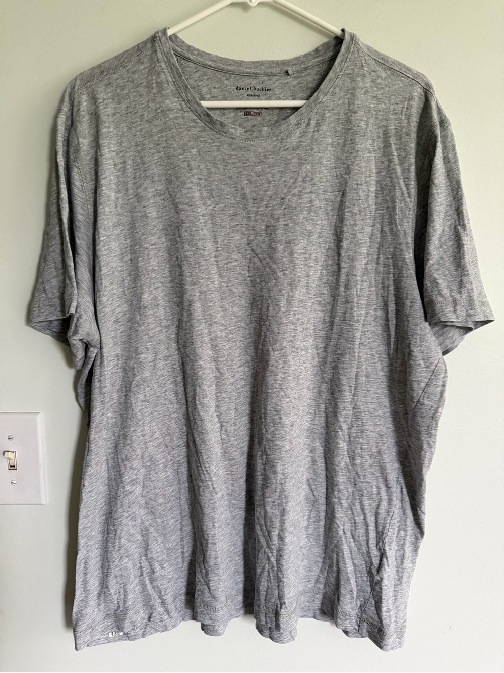 Daniel Buchler ComfortFit Men’s Crewneck T-Shirt - Gray 100% Peruvian cotton